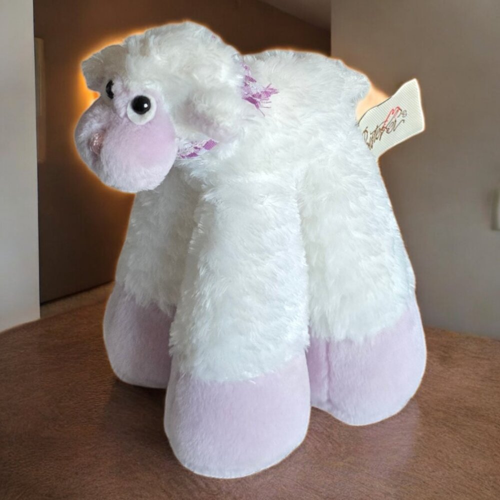 NWOT BESTEVER LAMB Plush White Lilac Long Legged Stuffed Toy